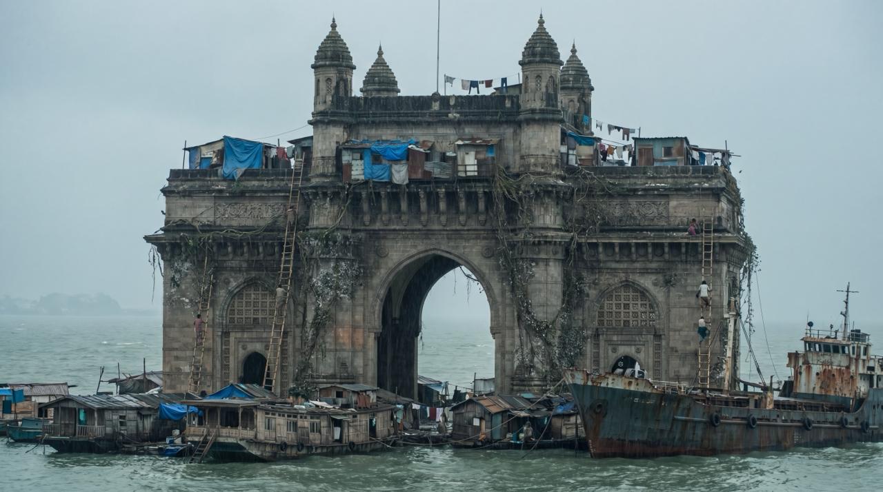 The Gateway of India submerged, Mumbai 2200